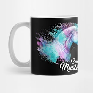 Watercolor Horses Colorful Animal Save Our Mustangs Mug